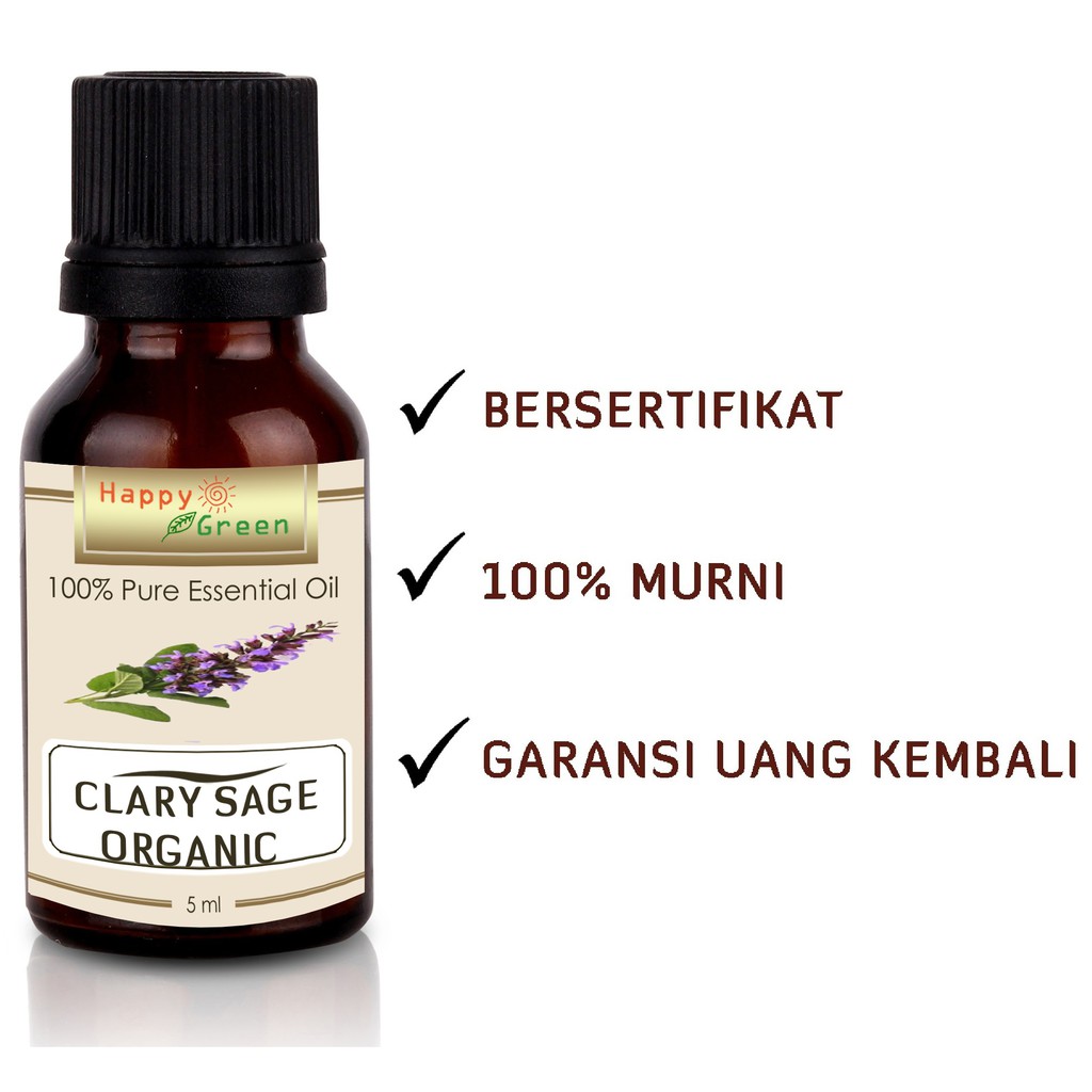 Happy Green ORGANIC Clary Sage Oil - Minyak Salvia sclarea ORGANIC