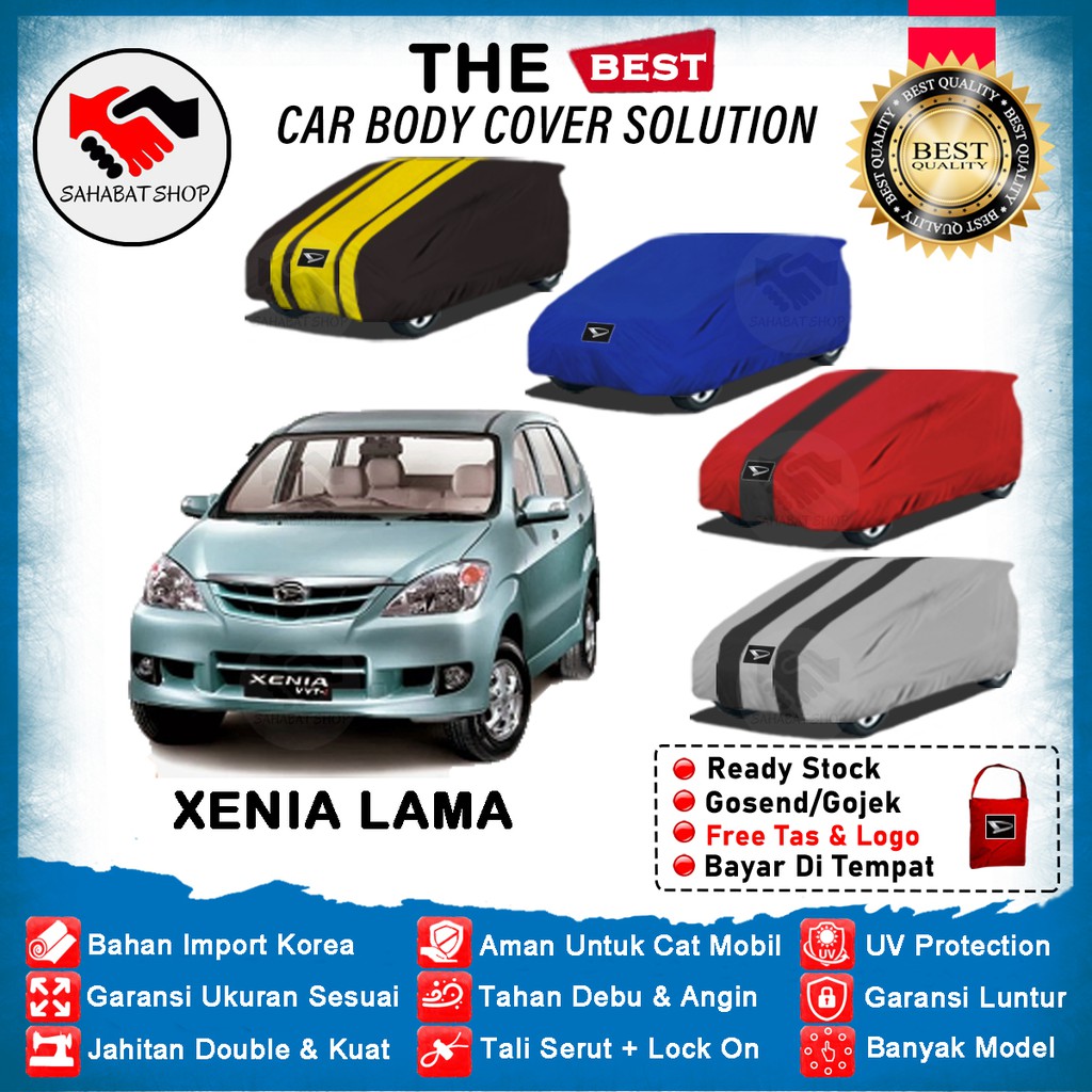 Sahabat Body Cover Mobil Xenia / Sarung Penutup Xenia Lama Outdoor 2004 2005 2006 2007 2008 2009 2010 2011 / Tutup Mantel Selimut Jas Mantol Kerudung Terpal Kelambu Bungkus Pelindung Daihatsu Xenia Anti Air Waterproof Model Biru