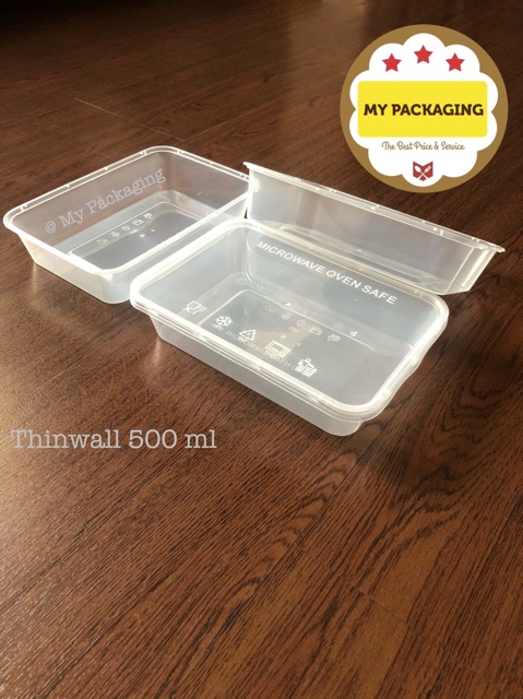 Thinwall 500 ml KAKU - 25buah / Container Microwave / Kotak Makan / wadah plastik / toples 500ml