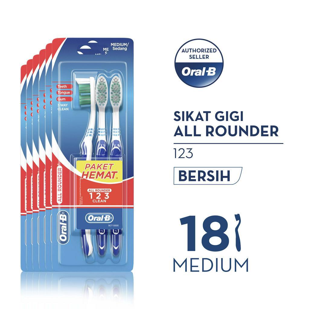 Jual Oral-B All Rounder Medium 123 6 X 3 Sheets | Shopee Indonesia