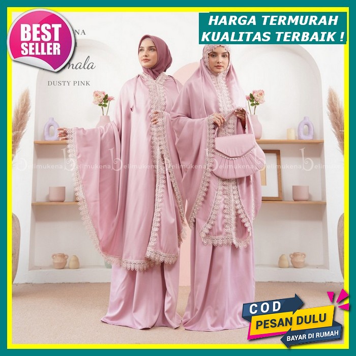 Mukena Remaja Rayon Bali Printing Ch Combi Renda Tile Plus Tas Cantik Mukenah Dewasa Halus Adem Mung