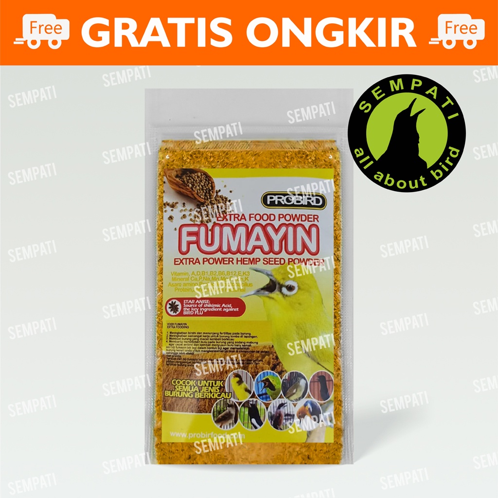 EXTRA POWDER FUMAY IN PROBIRD HAMPSEED SERBUK PAKAN BURUNG PENGGACOR PLECI KENARI CIBLEK MURAI PVRFY