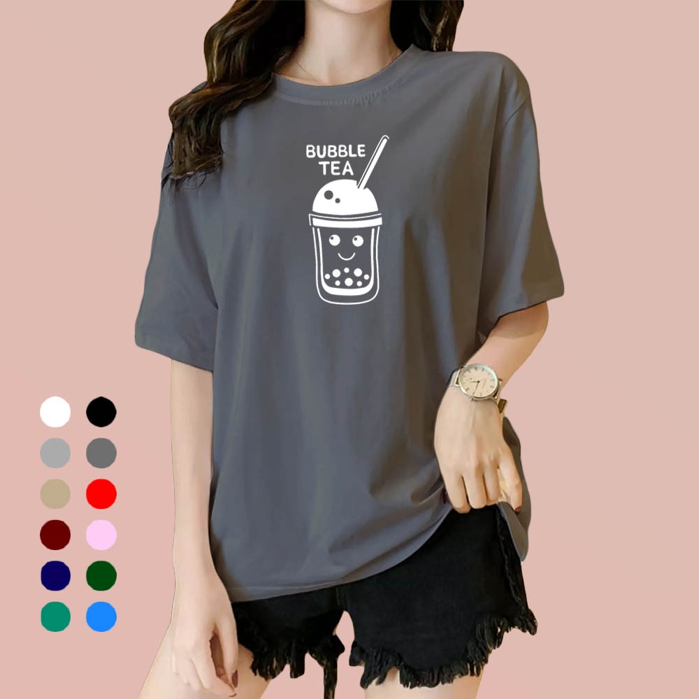 Kaos Wanita Bubble Tea / Kaos Soft Katun / Atasan Wanita - Pria (Unisex)