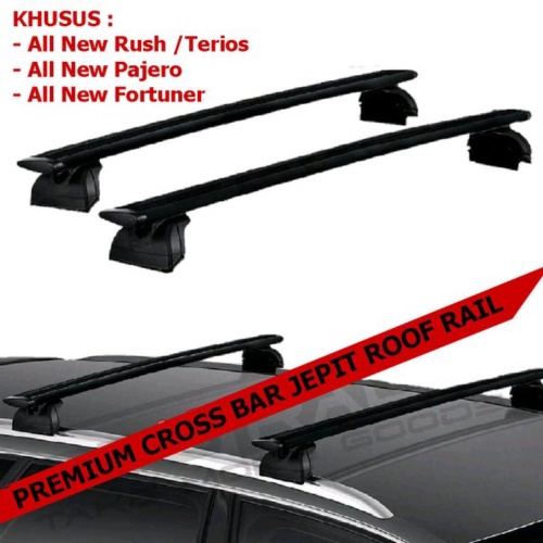 Unik Cross Bar  Kaki Rak PREMIUM Model Jepit Roof Rail Nempel Body  Otorack - Mobilio RS  All New Pa
