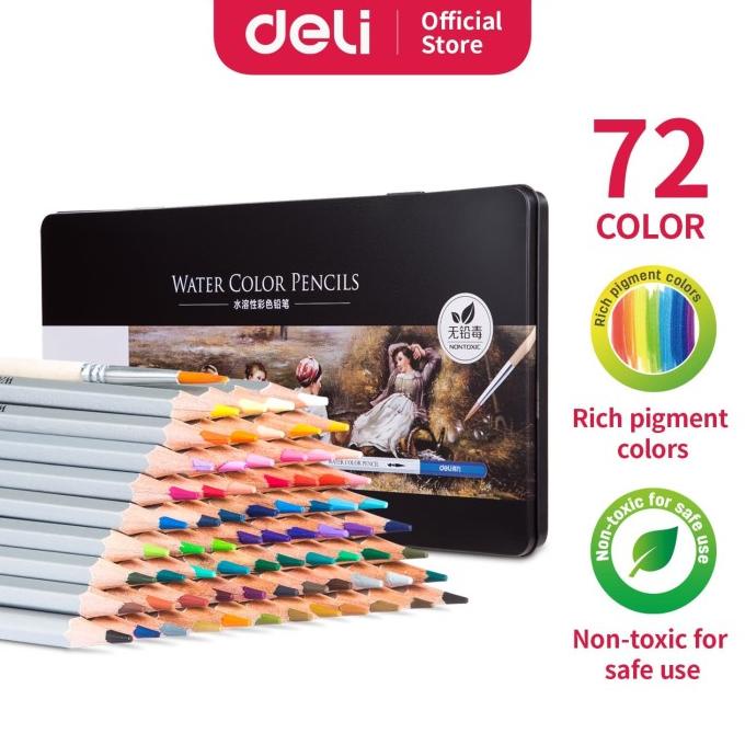 

Deli Pensil Warna Cat Air / Watercolor Pencil - 72C Warna/color 6524