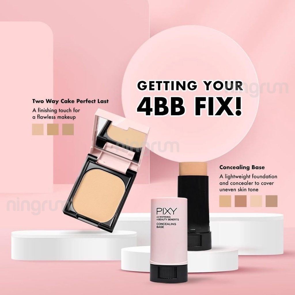 Ningrum - PIXY UV Whitening SERIES 4 Beauty Benefits | Pixy UV Whitening BB Cream | Pixy UV Whitening Concealing Base | Pixy UV Whitening Loose Powder | Pixy UV Twc Perfect Last | PIXY UV Whitening Stay Last Serum Foundation - Kosmetik