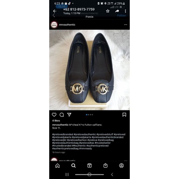 sepatu MK fulton Black Gold hardware size 11