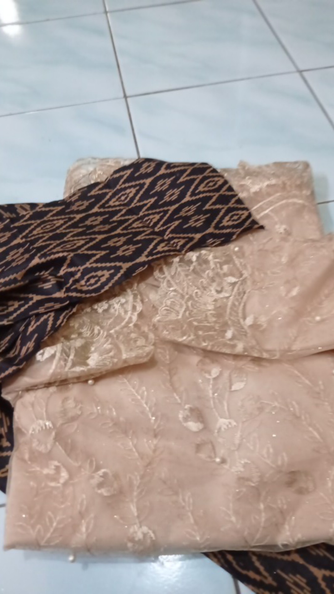 Promo Termurah Ada Anak || Couple Batik New Selendang Diamond Brown Alita Keona