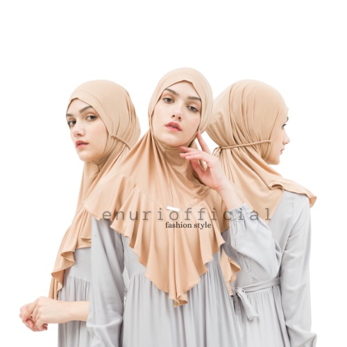 Bergo Ropel Tali Kepang Jersey / Jilbab Ropel Tali kepang