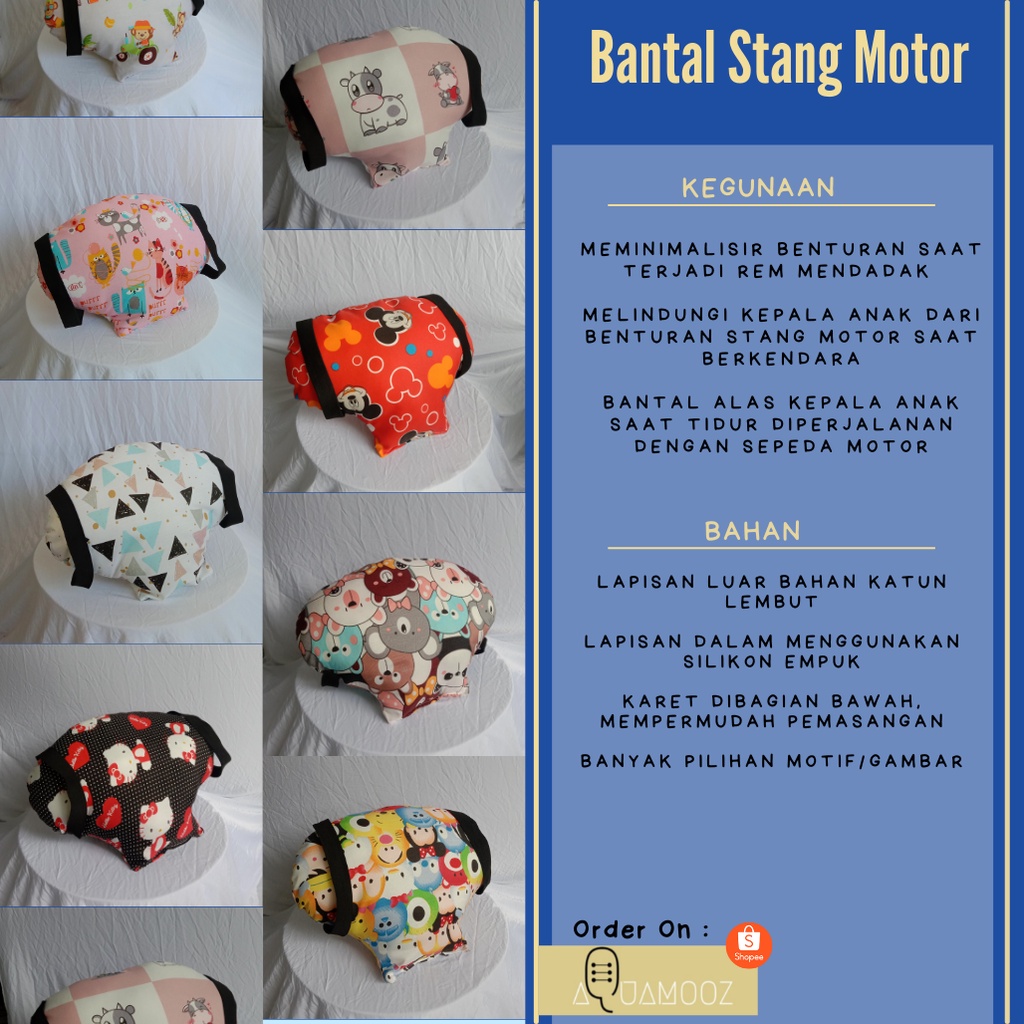 Bantal Motor Anak Stang motor Bantal Sepeda Motor Anak Stang Motor Pengaman Kepala dan Dada Anak Kat