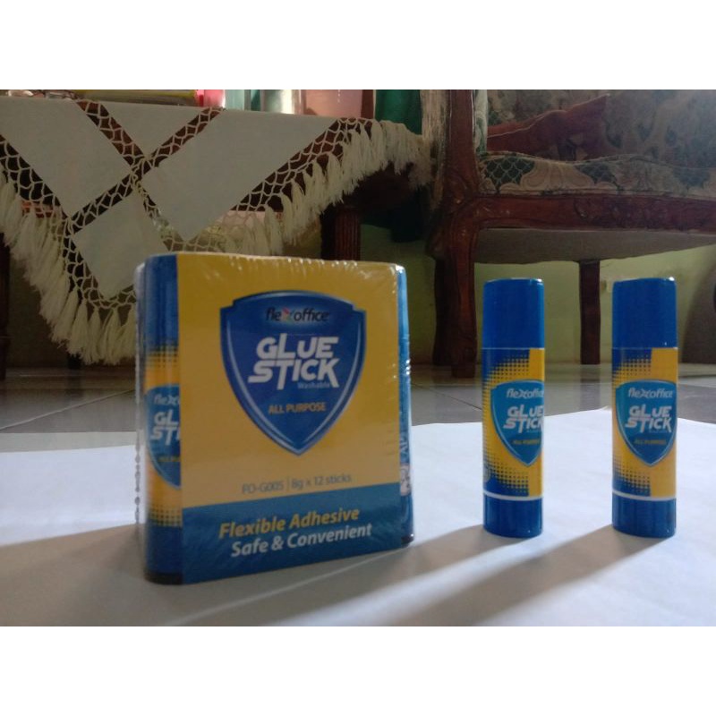

LEM STICK / GLUE STICK FLEXOFFICE 10 GRAM 12 PCS/ LEM STICK MURAH