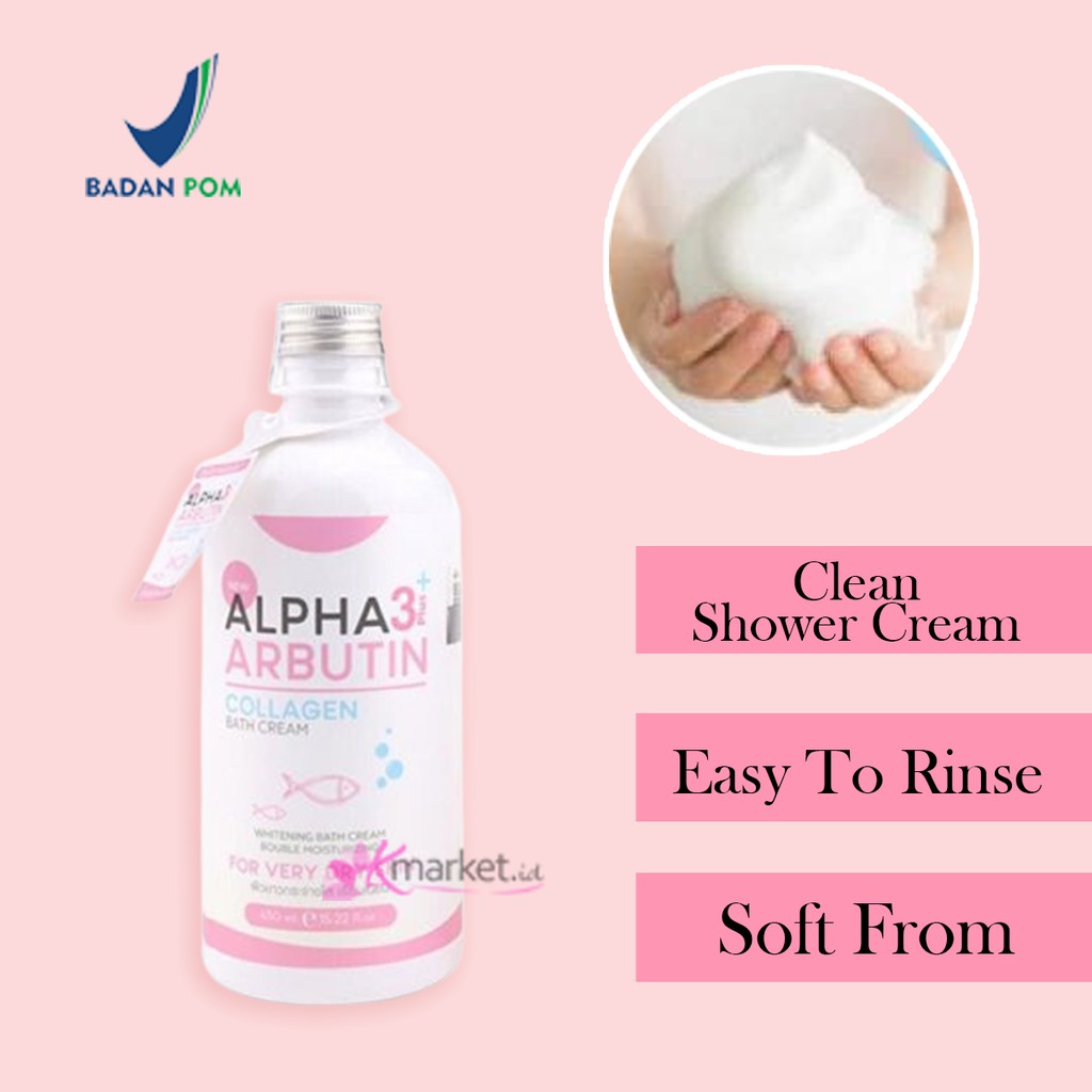 [BPOM] Precious Skin Alpha Arbutin 3 Plus Whitening Collagen Bath Cream  350ml