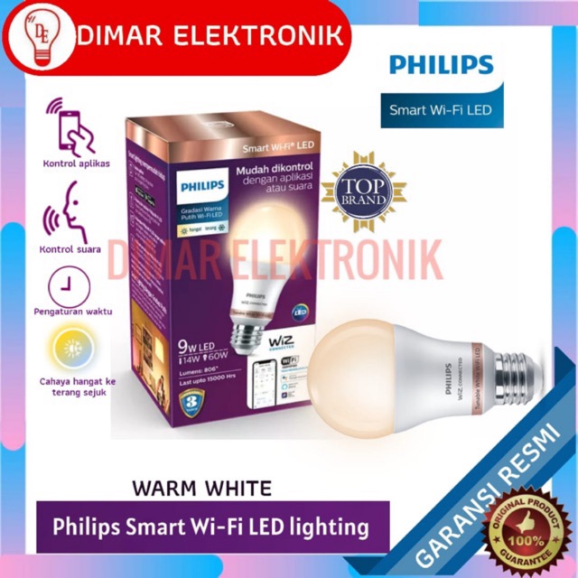 LAMPU SMART WIFI LED PHILIPS 9 WATT