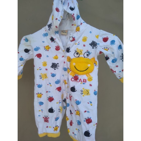 PRELOVED PL BAJU BEKAS BAYI DAN ANAK MURAH BAJU BEKAS BAYI NEWBORN JUMPSUIT KUPLUK PUTIH USIA 3-9 BU