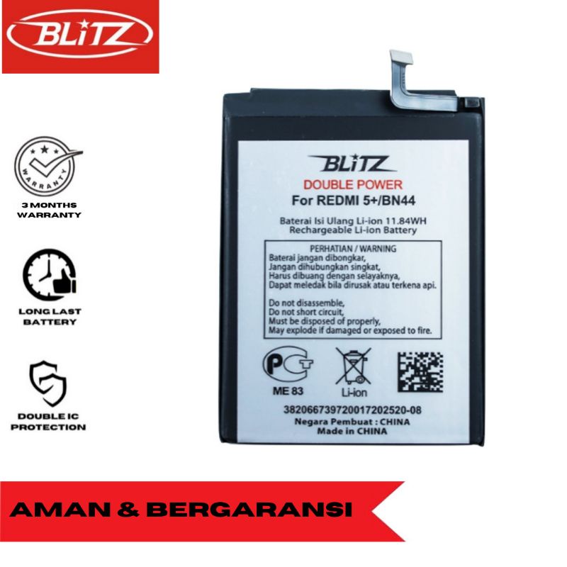 Jual BLiTZ Baterai BN44 Xiaomi Double Power Redmi 5 Plus 5+ Indonesia