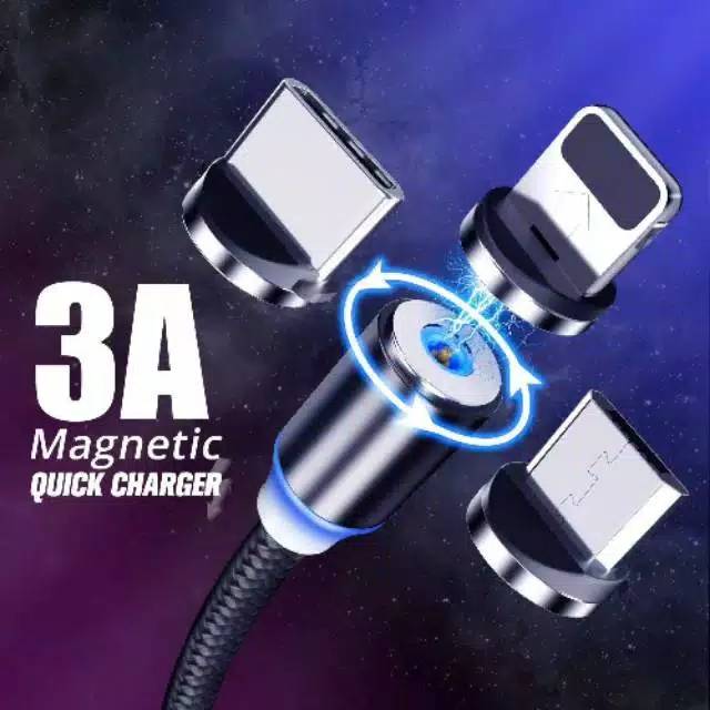 Kabel Magnetic 3 in 1 Pengisian Daya Kabel iPhone/Micro