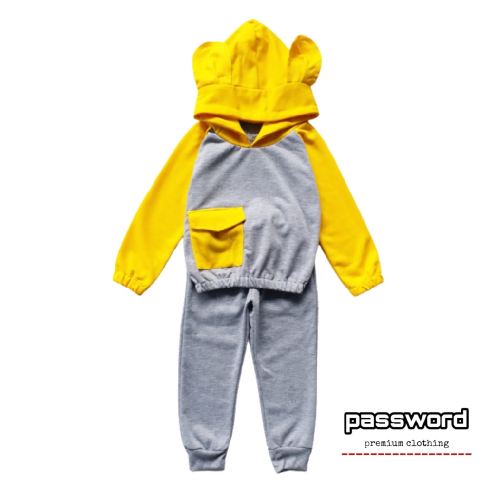 HappyOliver PASSWORD JILLY Hoodie Setelan Sweater 1 - 7 Tahun Baju Anak BerKualitas