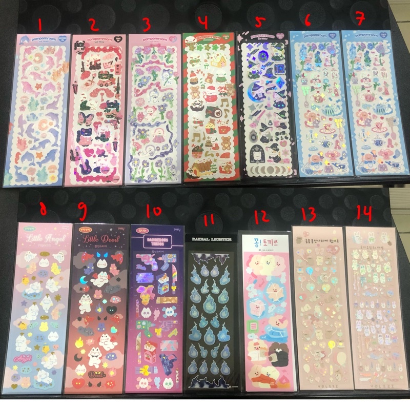 

[READY STOCK KAF] Sticker Korea Official stiker brand pompomroom baksal lighter jjoramzi manta box volzzi zekibear deco pc polco diary journalling