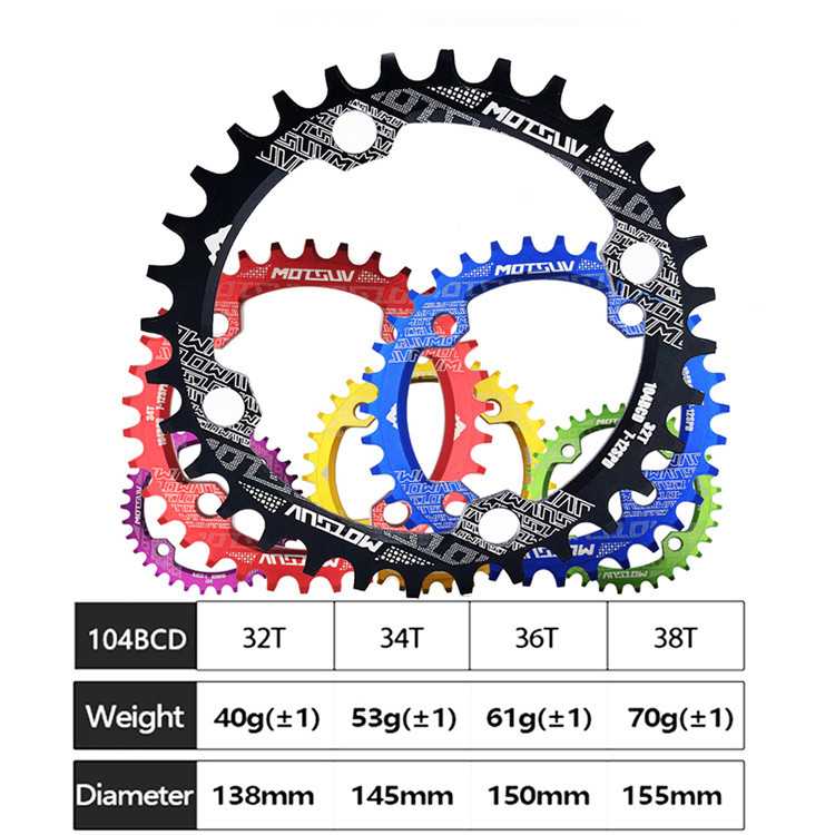 MLNSHP MOTSUV Gigi Crankset Sprocket Sepeda Aluminium 104mm - BCD104