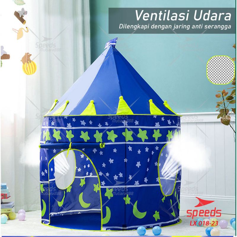 Tenda anak warna biru, tenda bermain, mainan tenda anak