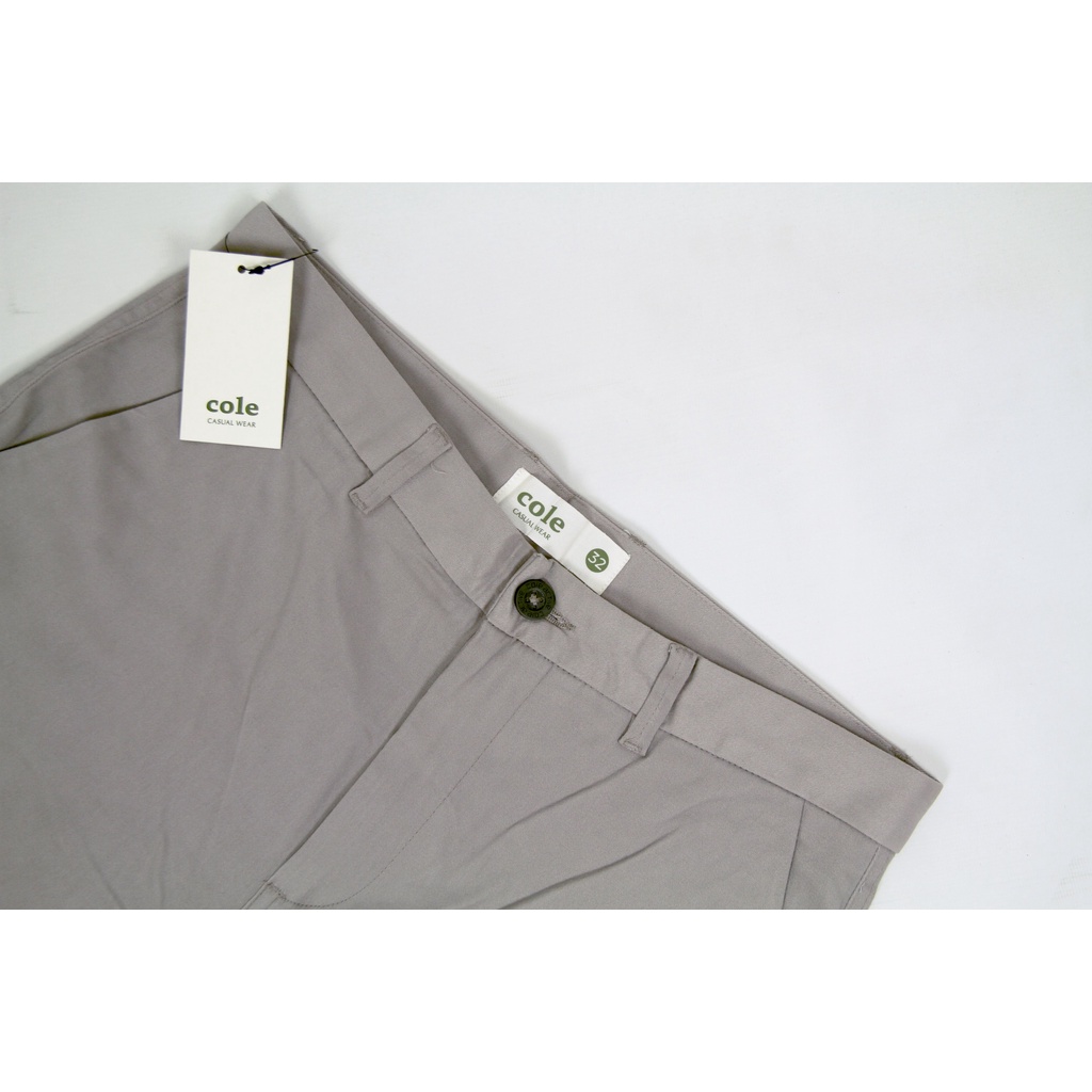 Celana Chino COLE Grey Slimfit Bahan Stretch 02 Original Premium Cotton | Celana Chino Pria | Bahan Melar