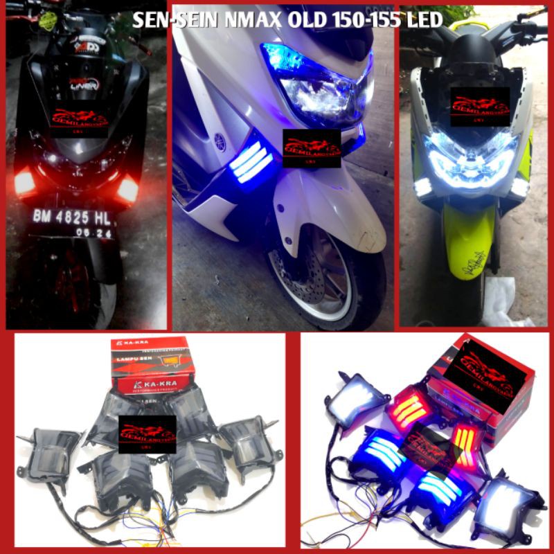 Sein atau sen depan led variasi 2in1 model jpa nmax old 2015-2019, lampu sein nmax, lampu sen nmax, 