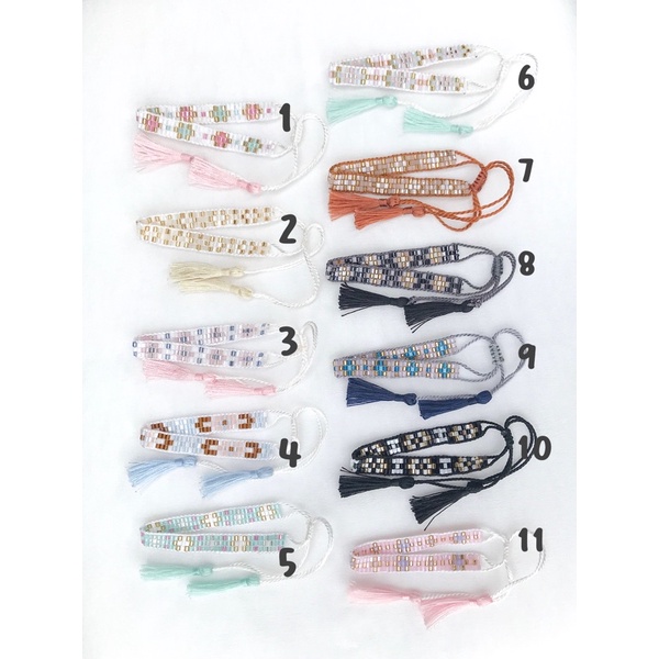 [COD] 3 Row Bead Loom Bracelet [11motif] - Gelang Tali Manik Beads Persahabatan Couple