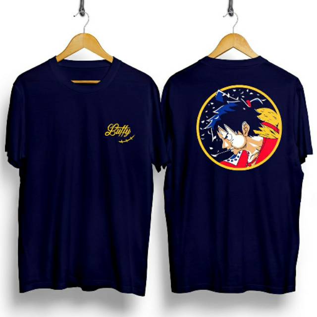 Fourfashion Kaos Pria Kaos Distro LUFFY TEMBEM NavyBlue CN726