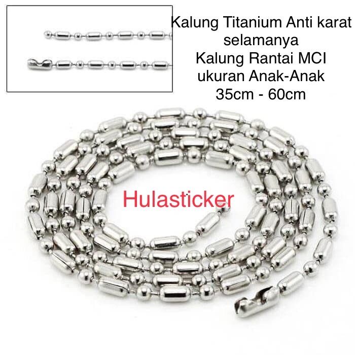 Kalung Titanium Biji Bambu Biji Lada Stainless Anti Karat Rantai MCI [35cm - 75cm]