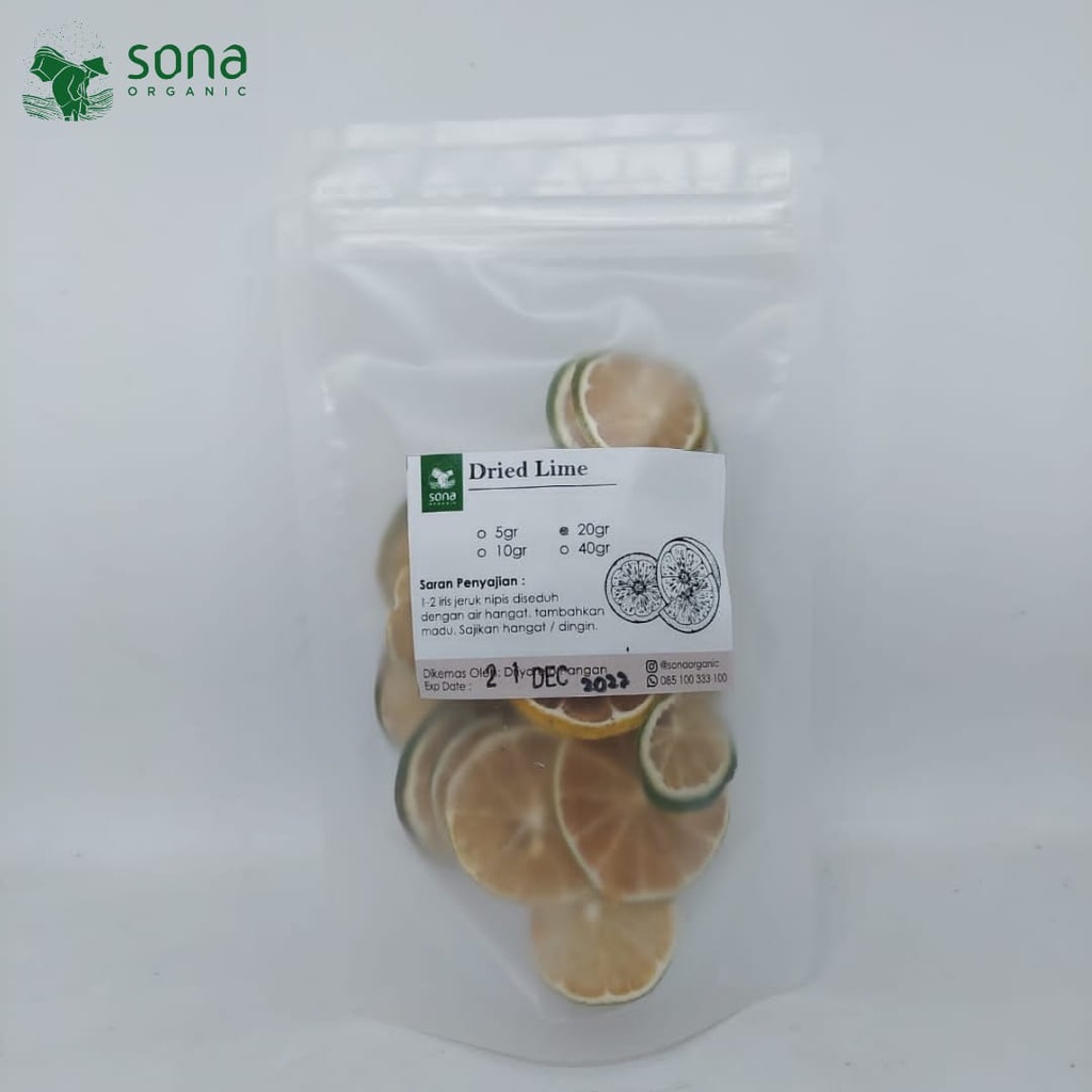 

Dried lime 20gr - Slice Jeruk Nipis kering iris - Sona