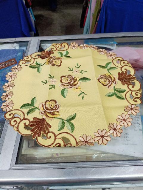 Taplak Meja Bulat Kecil Diameter 40cm Kuning Pink Oranye Lingkaran
