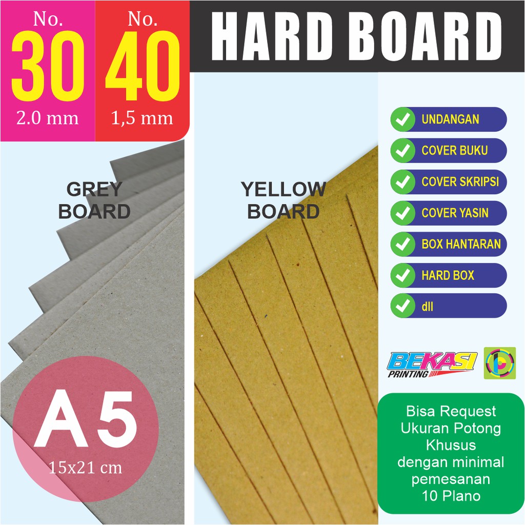 

Karton Board No. 20 - 30 Ketebalan 1.5 - 2 mm size 15 x 21 cm