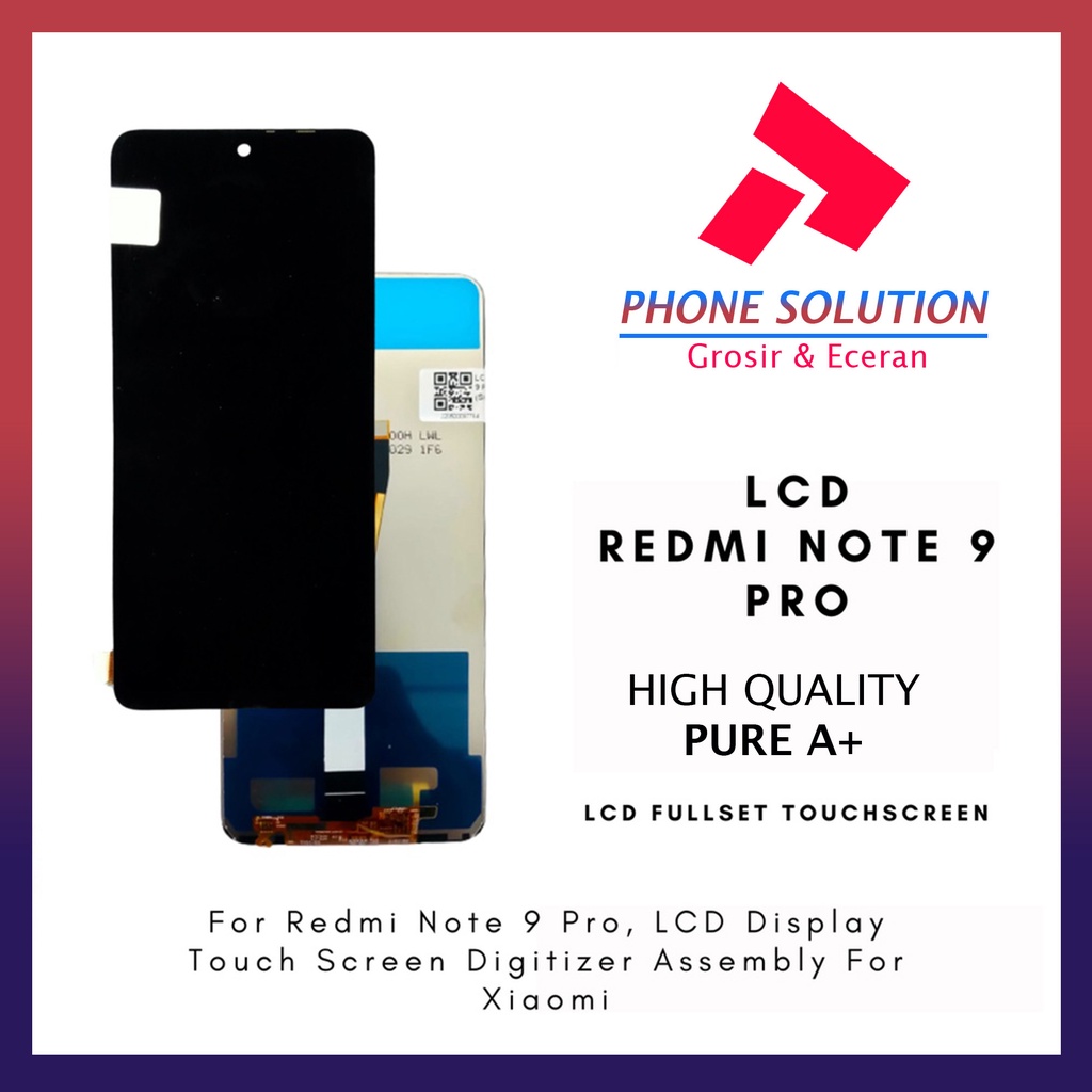 LCD Xiaomi Redmi Note 9 Pro Fullset Touchscreen // Supplier LCD Xiaomi  - Garansi 1 Bulan