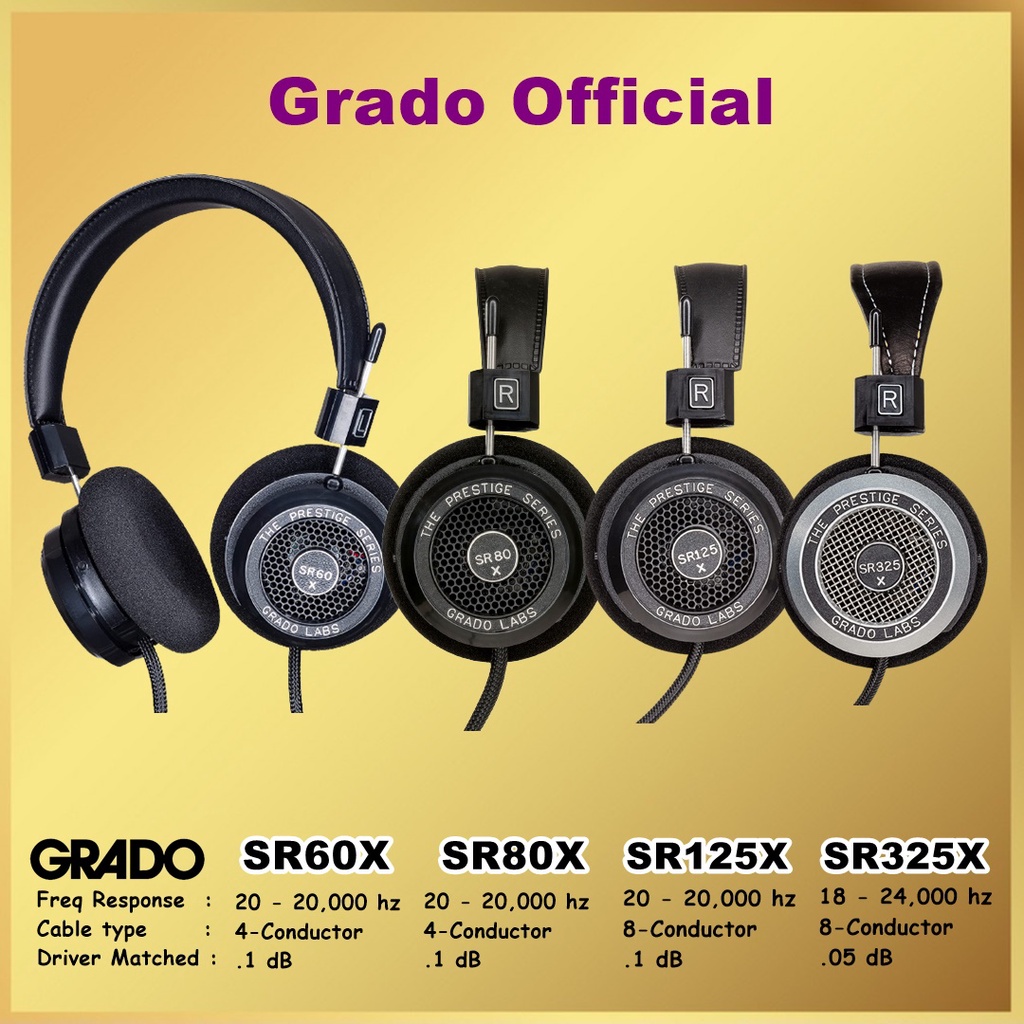 Grado SR60X SR80X SR125X SR325X Prestige On Ear Open Back Headphone