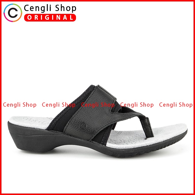 SANDAL WEDGES KULIT HUSH PUPPIES WANITA ORIGINAL TERBARU HITAM HW50