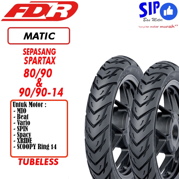 Paket Ban tubles matic FDR Spartax 80 90 &amp; 90 90 14 beat mio vario