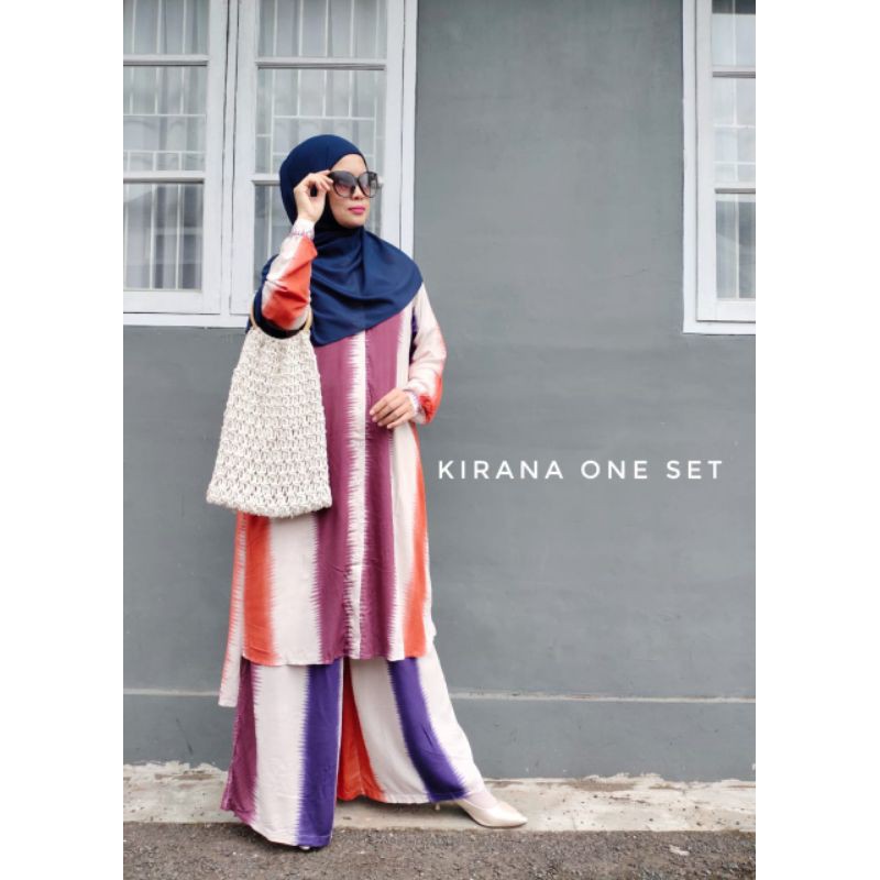 KIRANA ONE SET//PAKAIAN WANITA//BAJU WANITA JUMBO//CELANA KULOT//BAJU FULL KANCING//SETELAN TUNIK