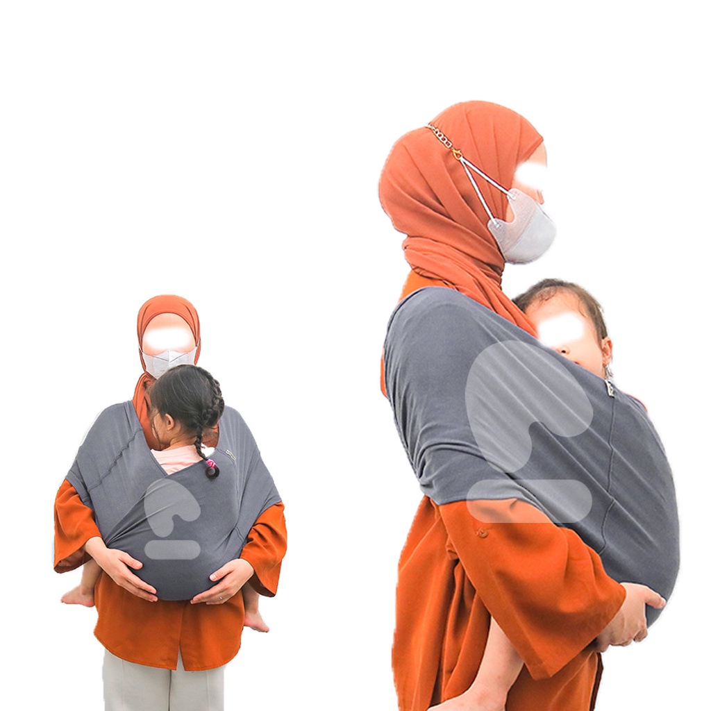 Gendongan Bayi 2in1 Instan 100 % Depan dan Samping by DOOLADOO