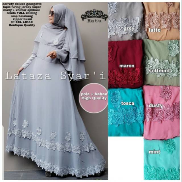 AL~ SET GAMIS SYARI TERLARIS LATAZA SYARI ORI RATU HIJAB SOLO