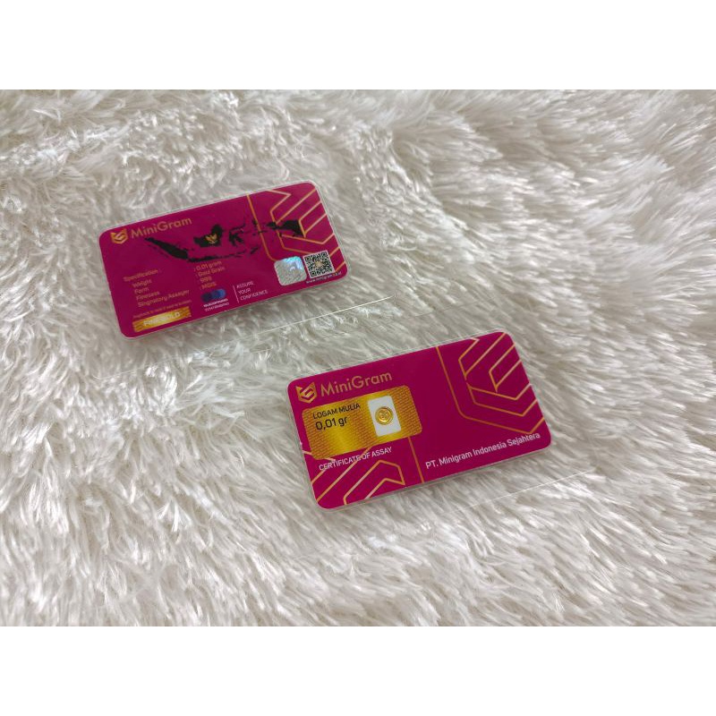 Unik Minigram Logam Mulia Emas Asli ukuran 0.01 gram untuk MerchandiseSouvernirKadoInvestasi Limited