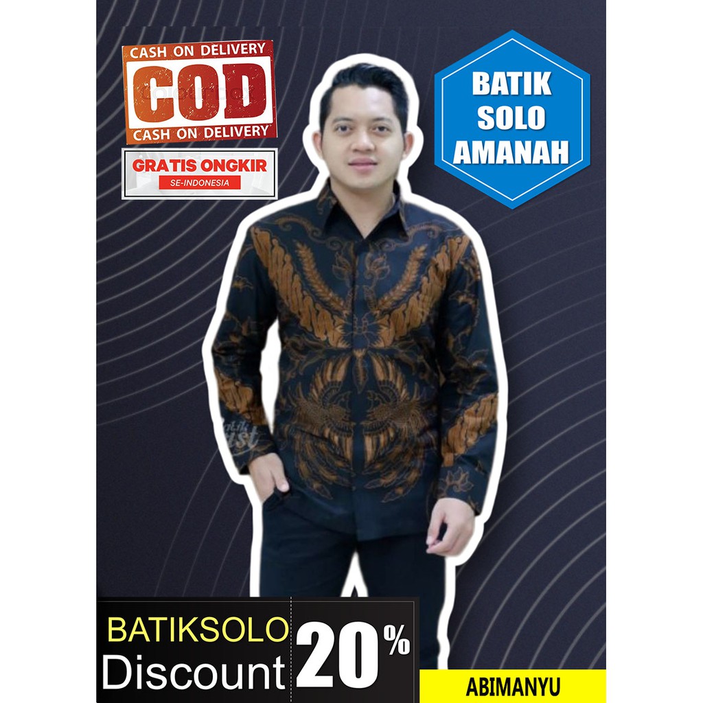 ABIMANYU BATIK INDONESIA KEMEJA BATIK PRIA SOLO LENGAN PANJANG LAPIS FURING ATASAN PREMIUM MODERN KATUN HALUS DEWO KAMULYAN AJI LUWUNG LEMBAYUNG TURKEY GALING PURWO WIRYAWAN MERAK PROJO VAMANA DURI MUKTI PARAMARTA PEKSI TRUNTUM BATIK SOLO AMANAH BATIKSOLO