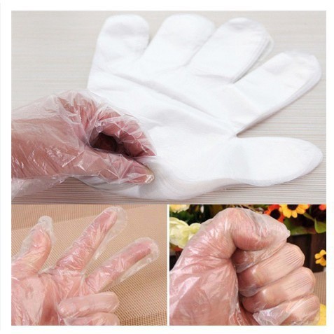 Grosir - F733 (100PCS/50PSG) Sarung Tangan Plastik Bening Steril Sekali Pakai / Hand Gloves