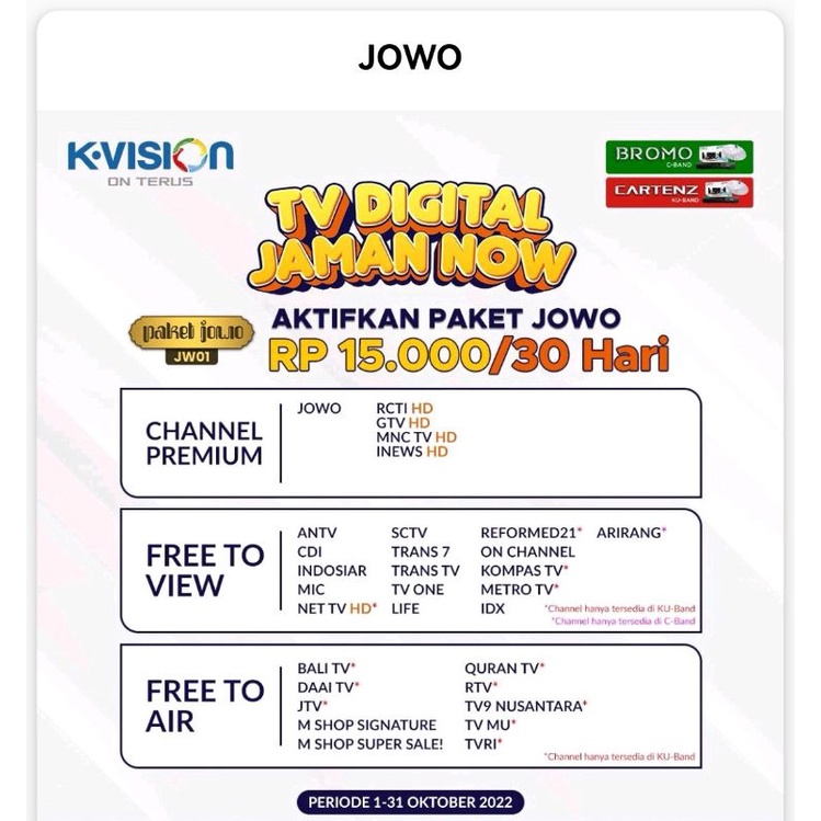 Paket Jowo K vision Paket Jowo K-vision JW01