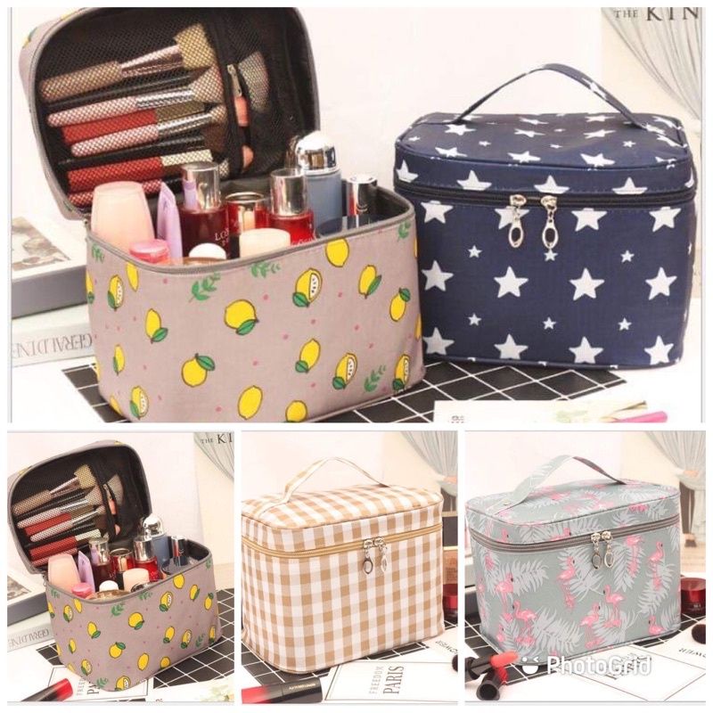 Tas Kosmetik Korea Kotak Penyimpanan Travel Pouch Make Up Travelling