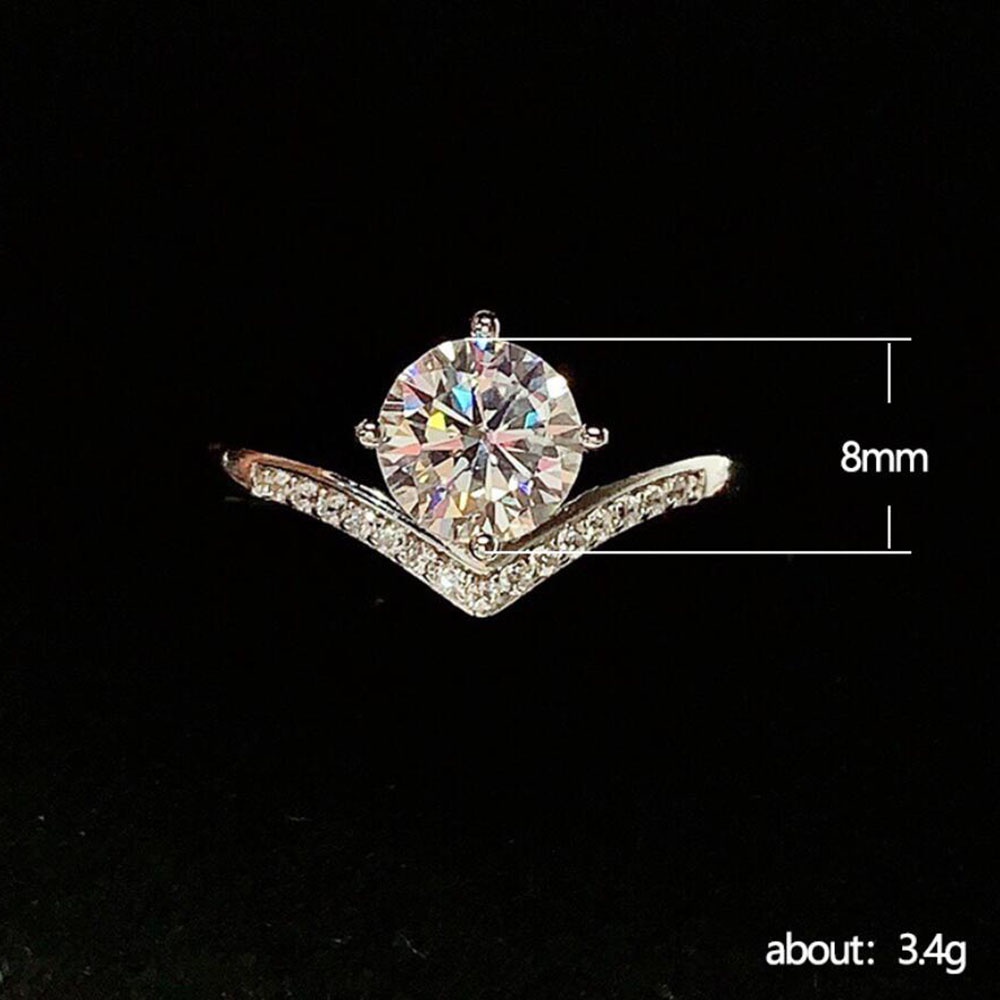 Cincin Kristal Zircon Berlian Bahan S925 Silver Untuk Wanita