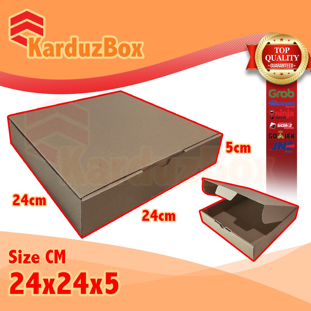 

24x24x5 kotak Kardus Packing Box Pizza, box hampers, box kado, kardus diecut polos