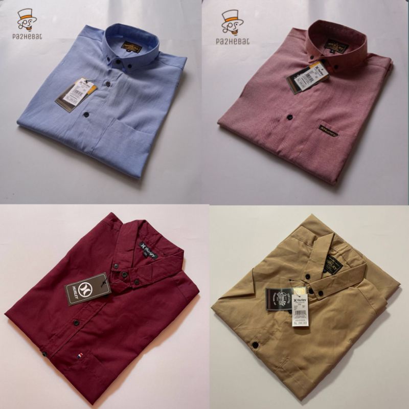 Kemeja lengan pendek Hem polos cowok Hem lengan pendek pria