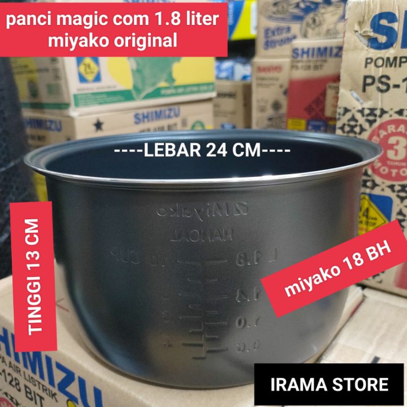 Panci teflon Magic Com Miyako MCM 18 BH Original / Panci Rice Cooker 1.8L Pdk 13cm Berlian hitam