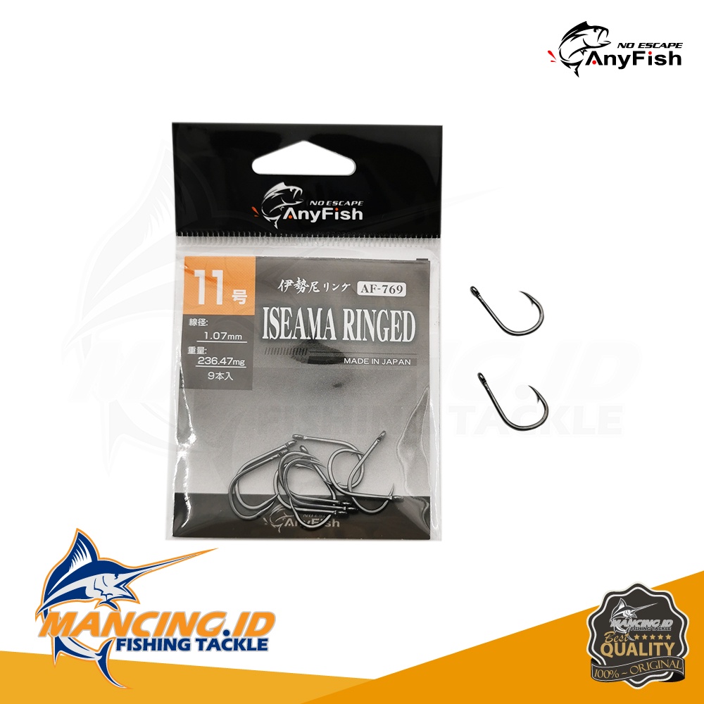 Anyfish Iseama Ring AF-769 carbon Hook Kail Pancing Tajam Kuat