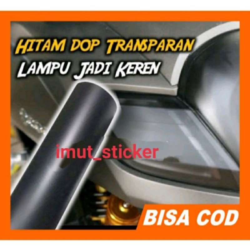 skotlet hitam doff transparan ..dop transparan stiker 25x30cm